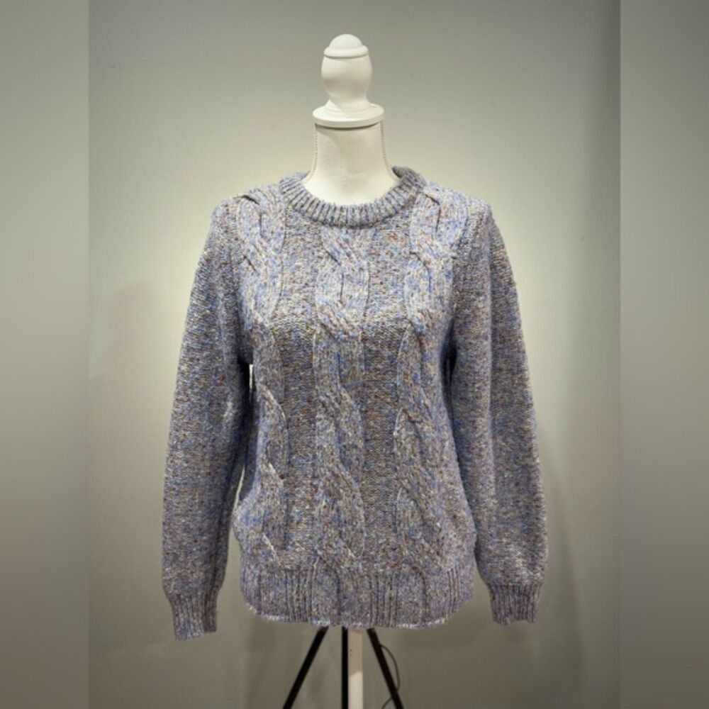 Clearance! Blue A New Day Cable Knit Crewneck Sweater Size S EUC